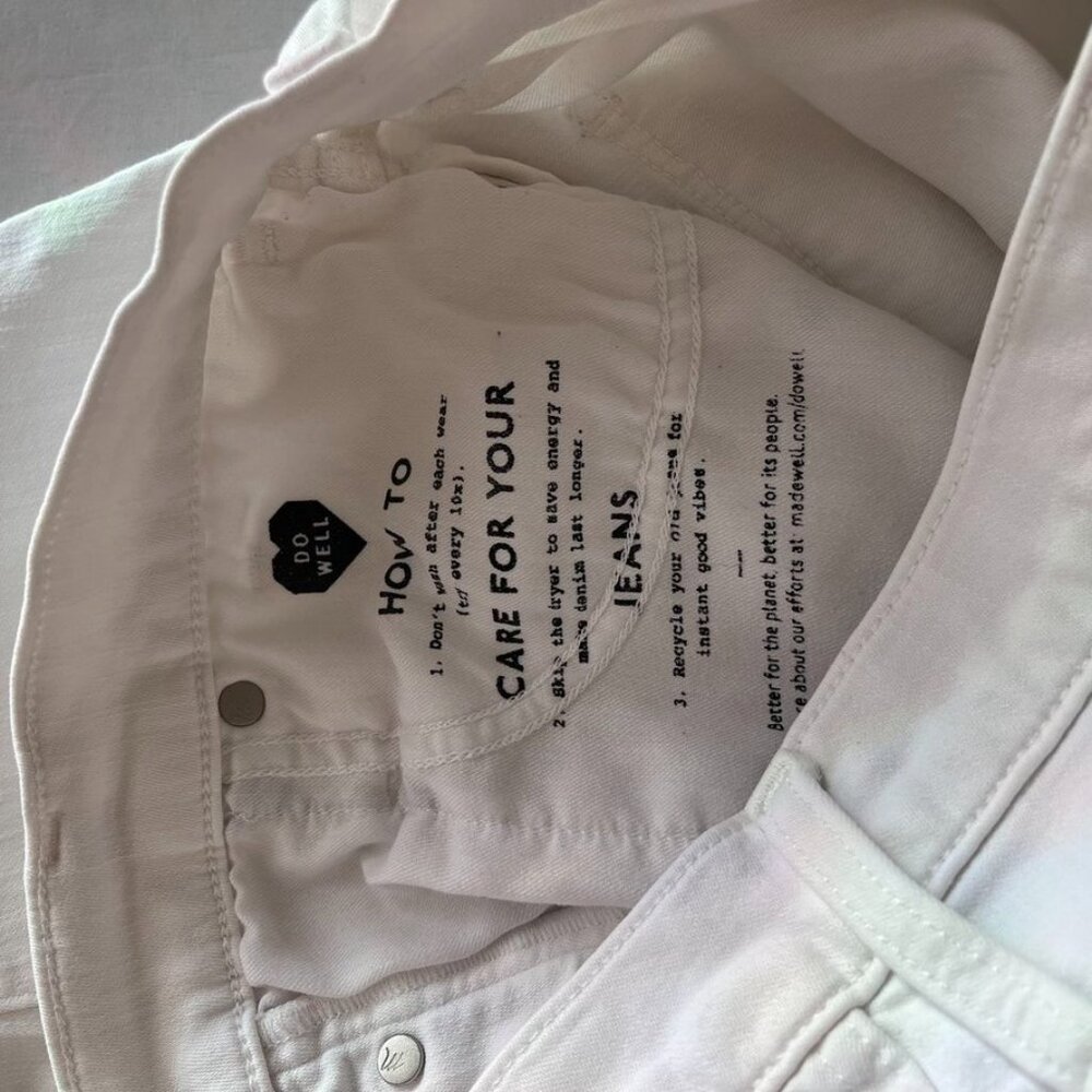 Madewell High Rise Button Fly Straight Jeans White Size 28 - Picture 12 of 16